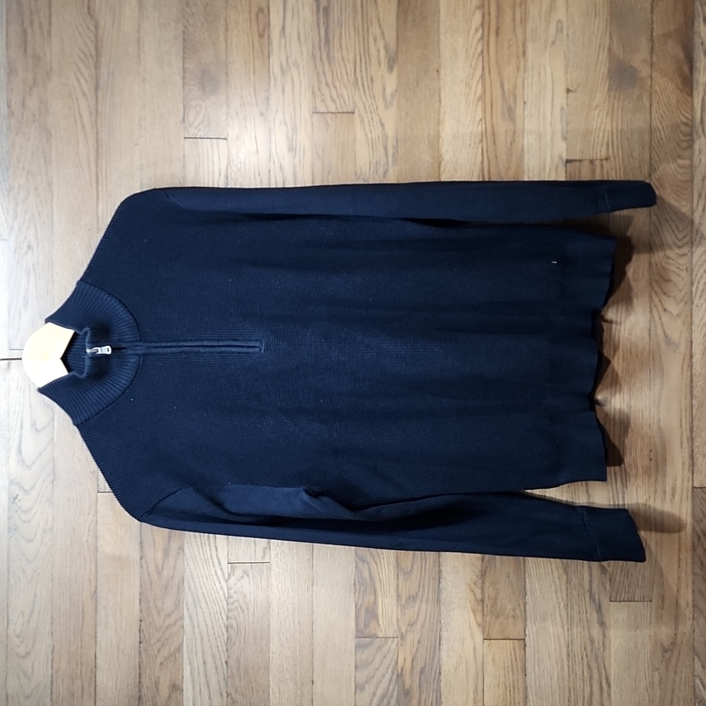 MICHAEL KORS TURTLE NECK 1/4 ZIP SWEATER DARK BLUE